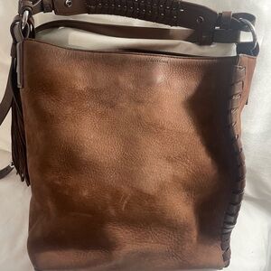 All Saints Brown Leather Shoulder Bag